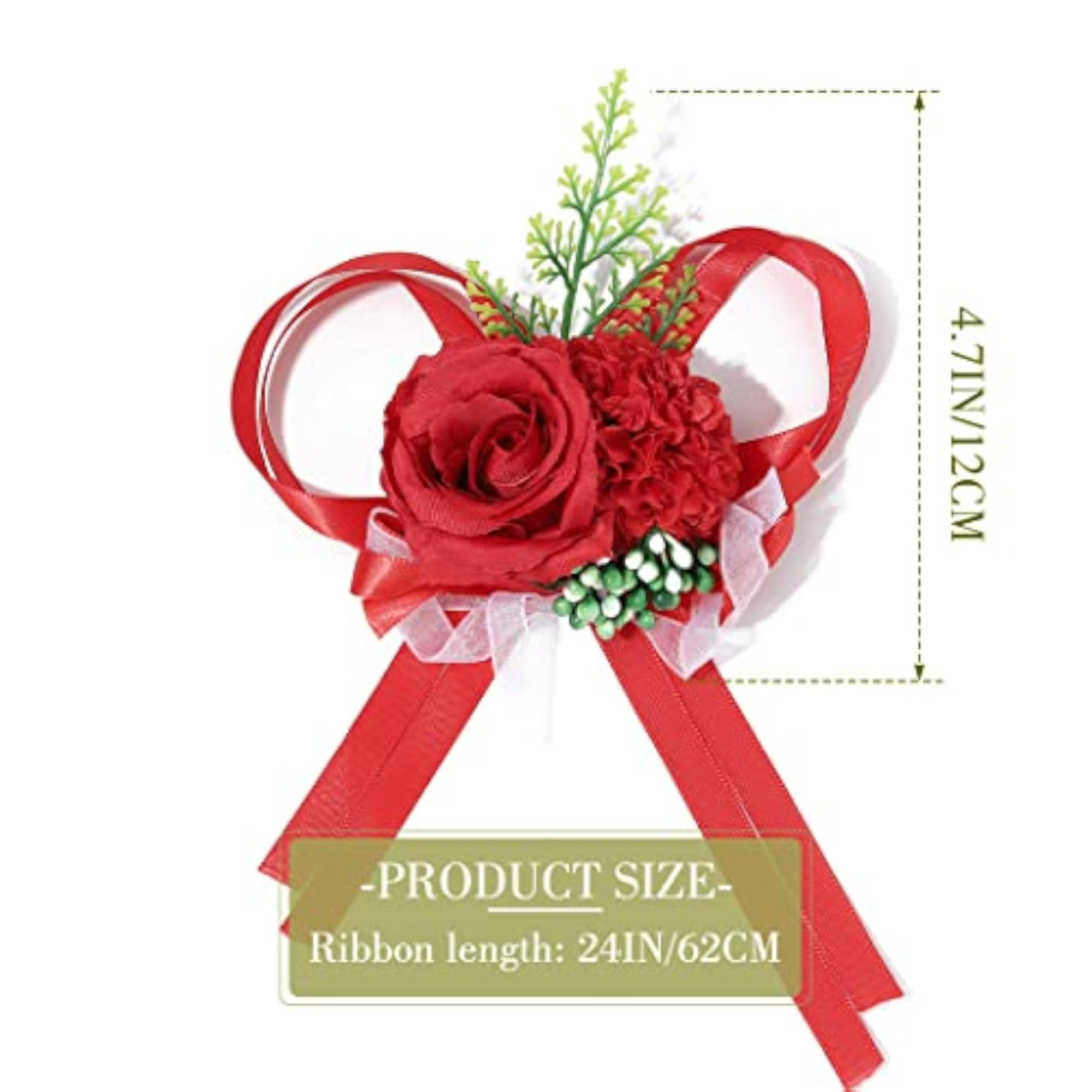Wedding Bride Rose Wrist Corsage Red Floral Decor